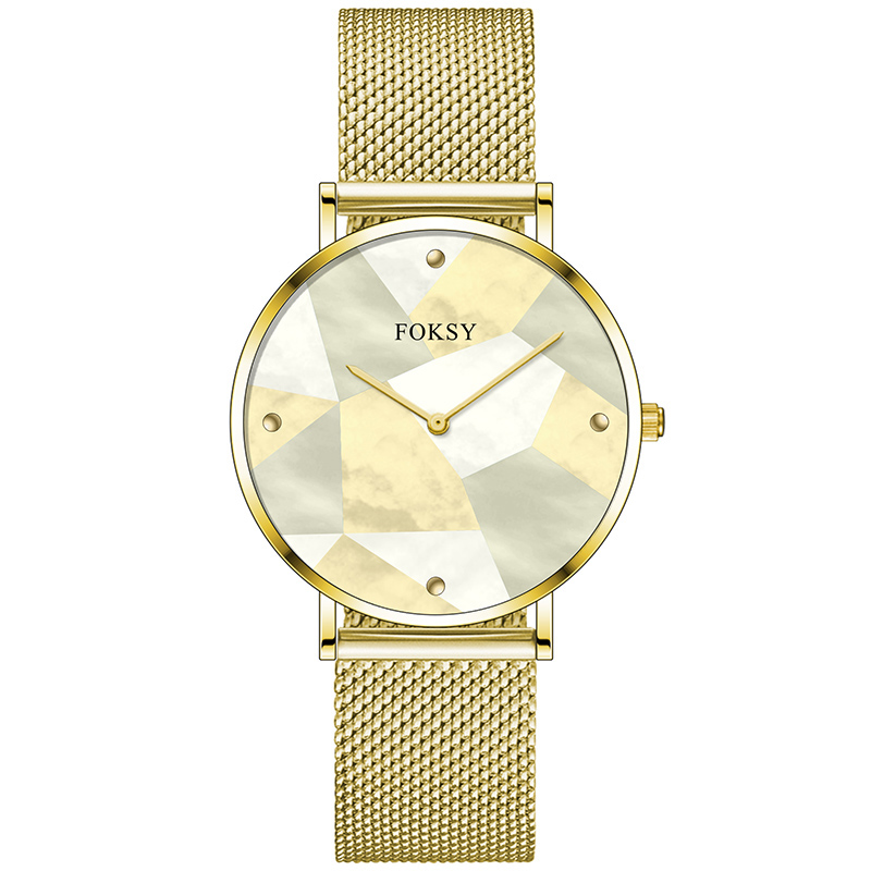 Create Brand Your Own Japanese Quartz Movement Gold Wrist Mesh Band Watch Women Lady Wristwatch Luxur