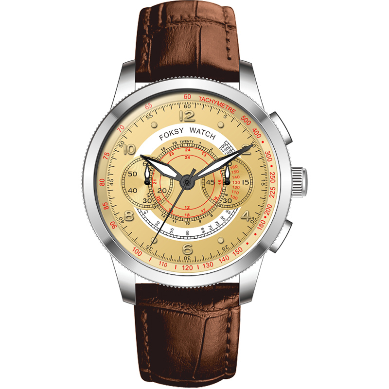 2020 New Vintage Wristwatch Mens Customized Chronograph Foksy Watch