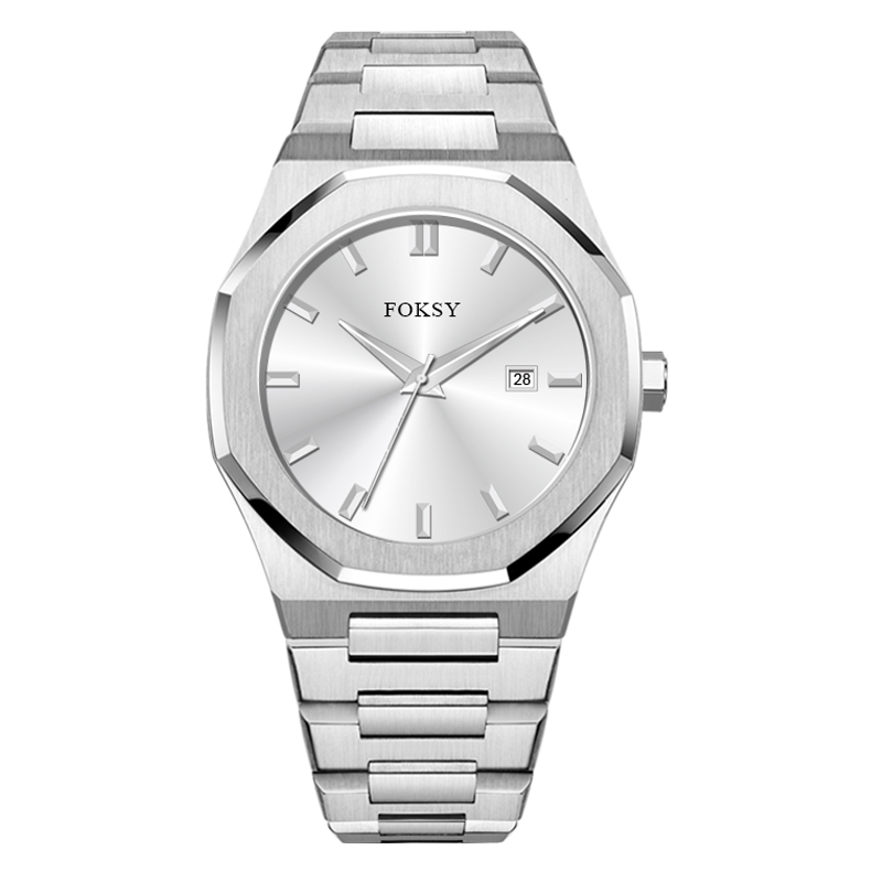  Foksy Own Design Sunray Dial Quartz Movement Wristwatch Couple Timepiece