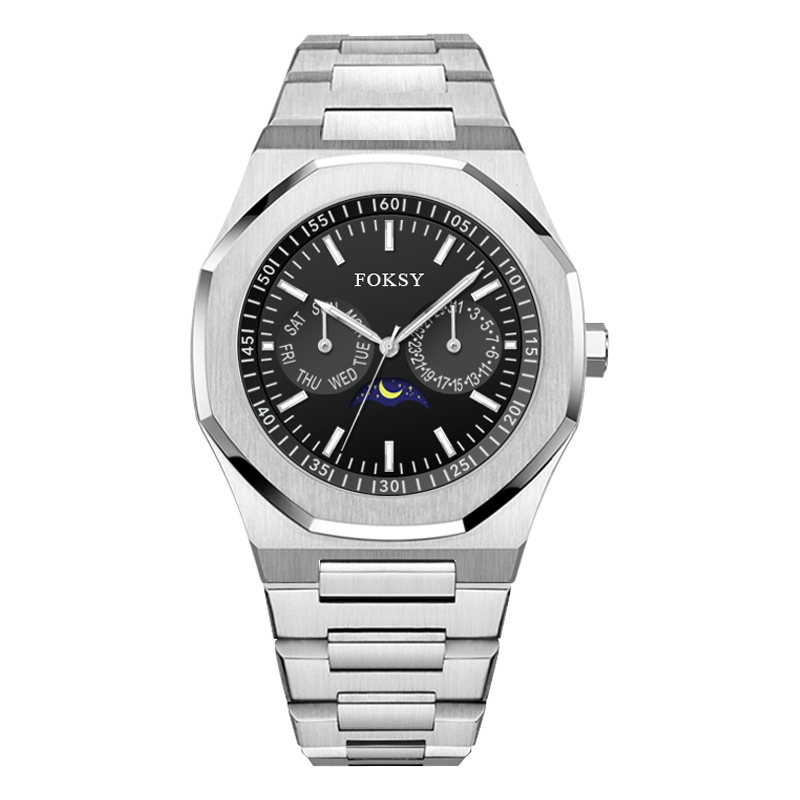 Top Design OEM Luxury Material Japanese Quartz Milano Moon Phase Men Wrist Watch-Chronograph watches
