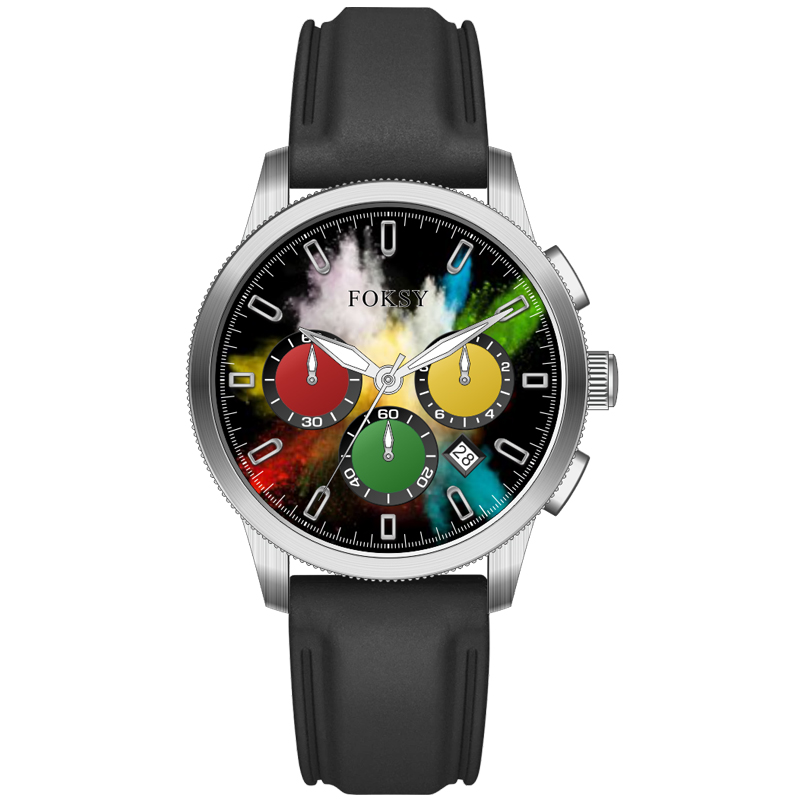 Colorful Street Style Mens Sport Custom Logo Watch-Chronograph watches
