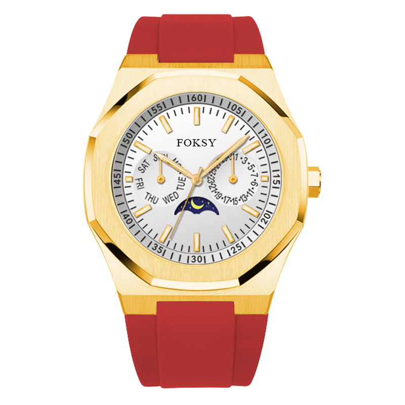 Vintage Brushed Bezel Gold Stainless Steel Luxury Wristwatch Quartz Watches Men Wrist-Chronograph watches