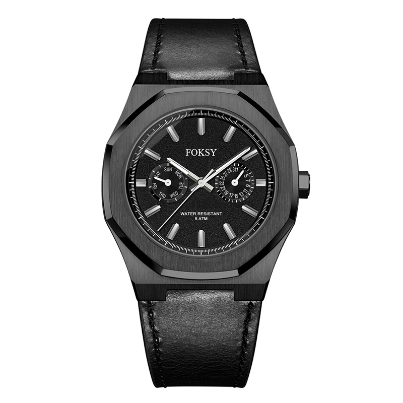 2020 Foksy Genuine Leather Miyota Sport Luxury Couple Minimalist Wristwatch Men Watch