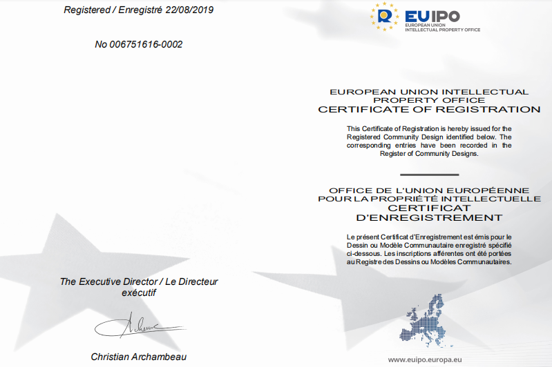 Europ patent licence of square watch