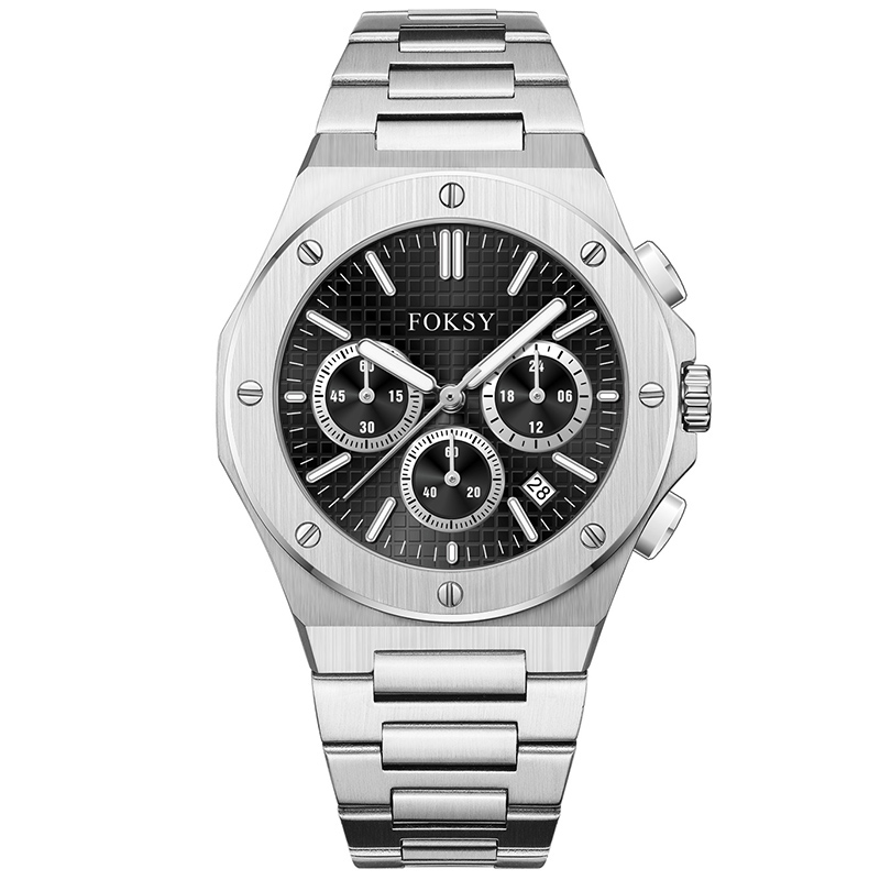 Stainless steel OEM branded men's fashion chronograph quartz watches