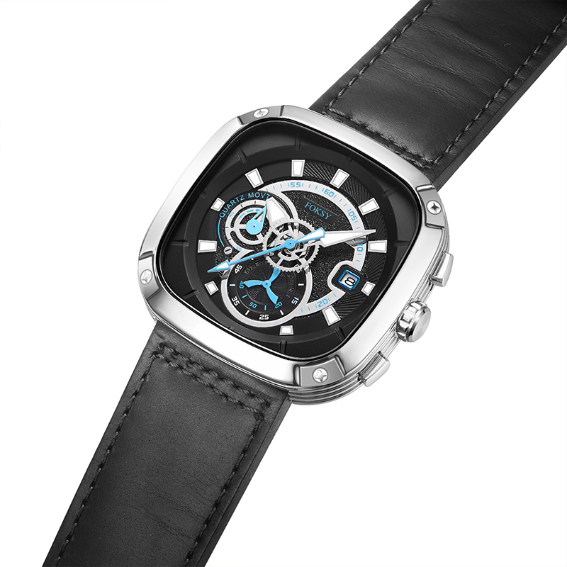 High Quality Men Alloy Custom Logo OEM ODM Chronograph Multi-layer Square Quartz Watch-New watches of this month