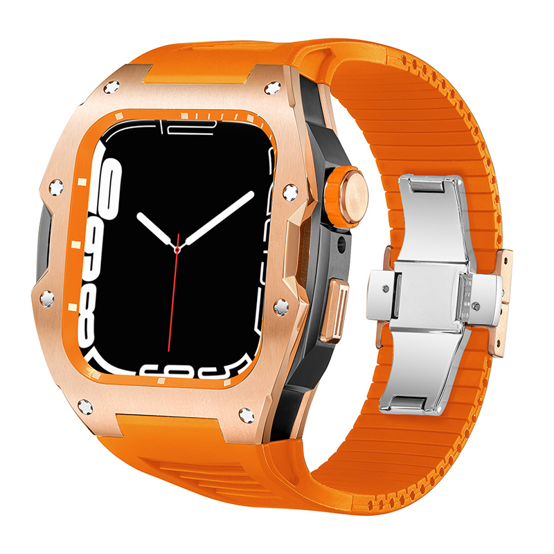 OEM Accept Hot New Trendy Premium Stainless Steel Watch Case and Silicone Strap for Apple