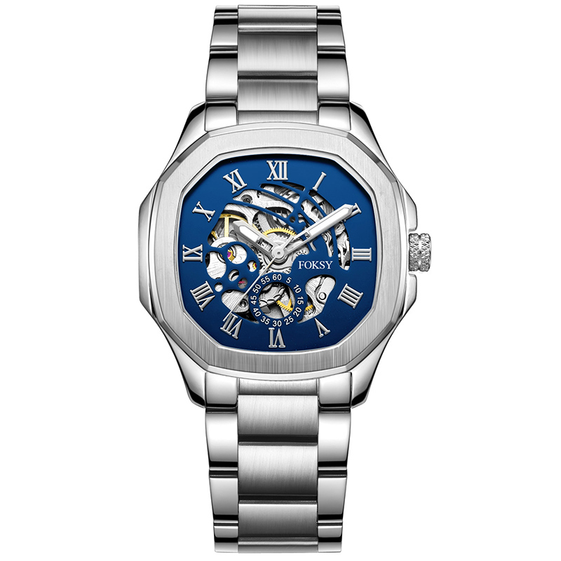 36MM stainless steel case brand your logo skeleton automatic mechanical watch for women
