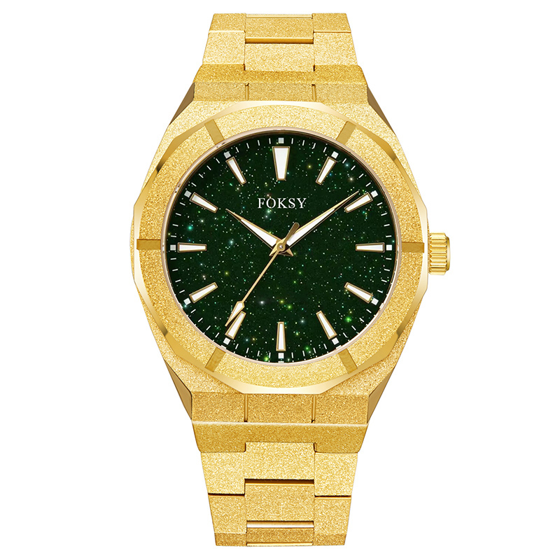 OEM ODM Custom Logo Wrist Luxury Quality Frosted Dust Star Private Label Men Quartz Watch Manufacturer for Men-50pcs MOQ watches